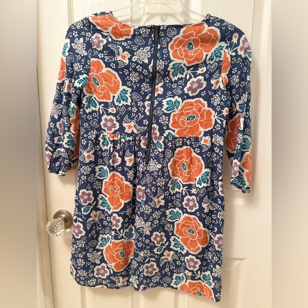 Old Navy blue mini boho floral blue dress Sz S. SUPER chic! AS - Picture 6 of 7